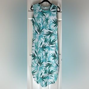 SUMMER DRESSES:: Palm print sleeveless beach dress